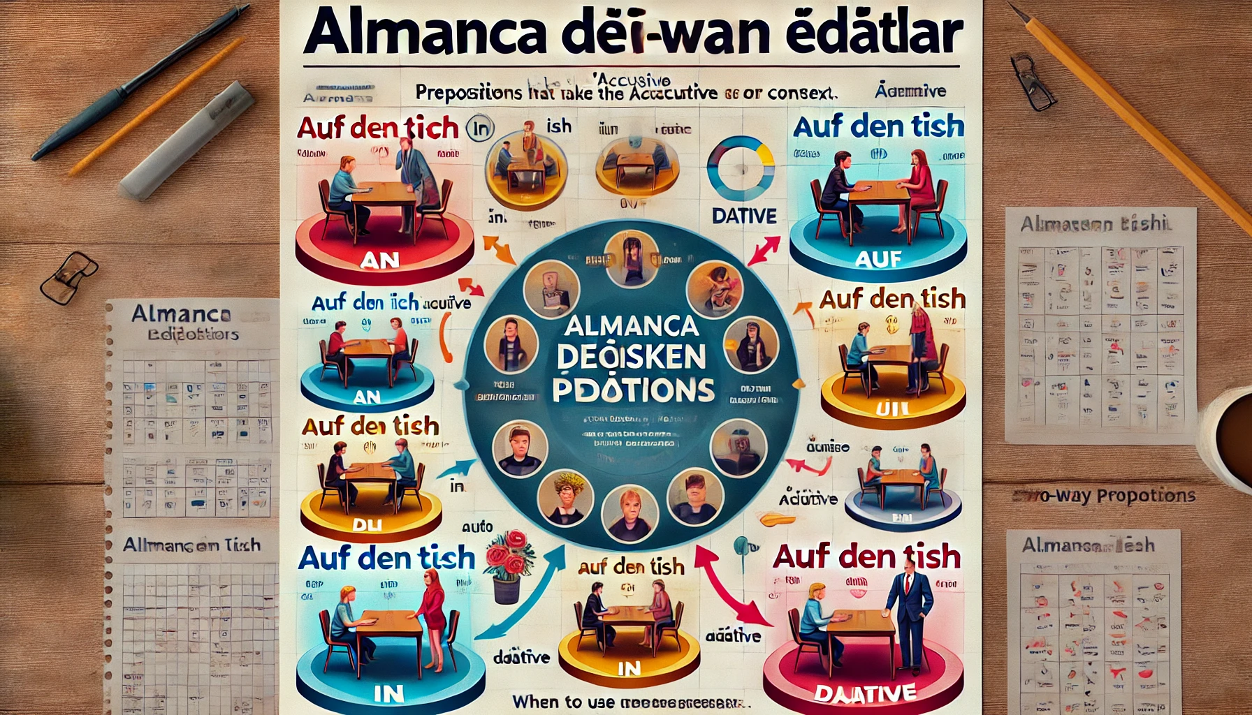 Almanca Değişken Edatlar (Wechselpräpositionen: Dativ & Akkusativ)