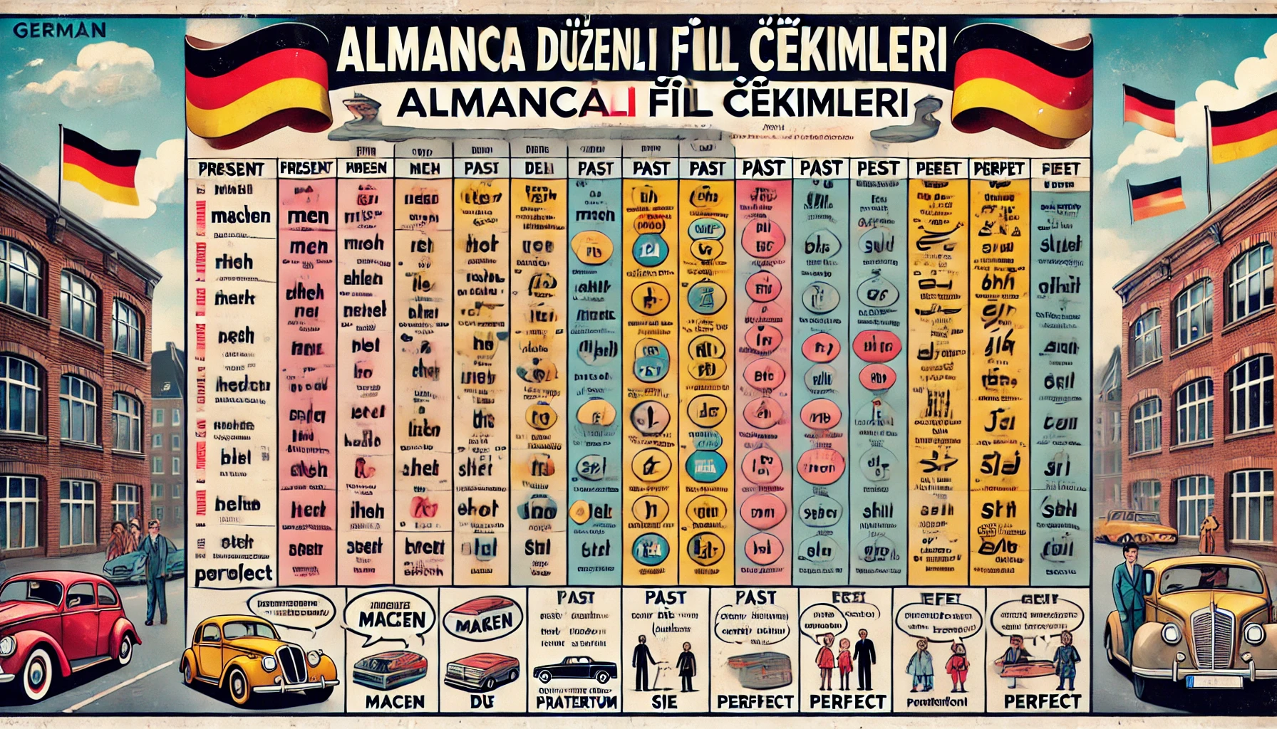 Almanca Düzenli Fiil Çekimleri (Regular Verbs – Regelmäßig)