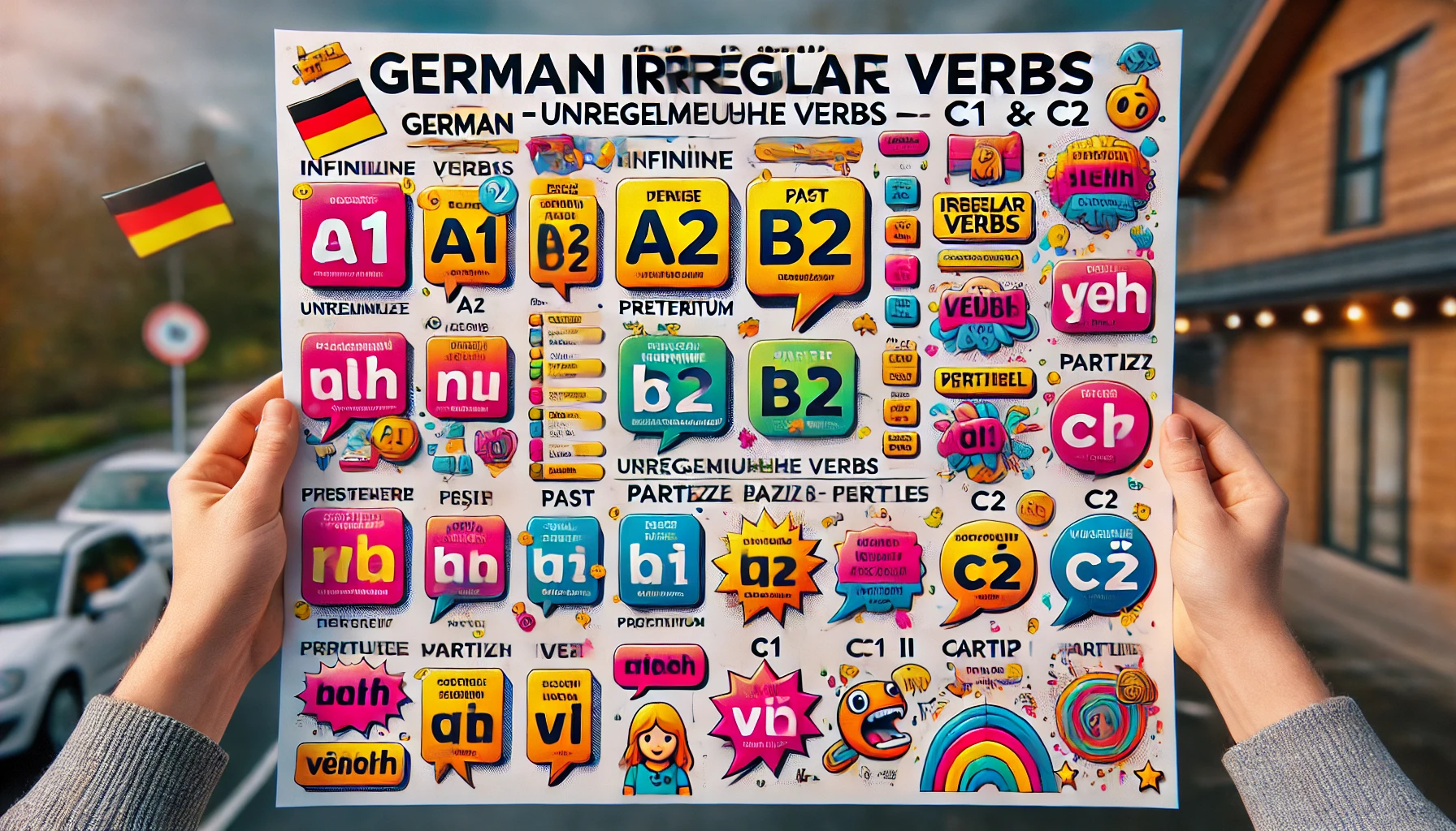 Almanca Düzensiz Fiiller (Unregelmäßige Verben) – A1, A2, B1, B2, C1 ve C2 Seviyeleri İçin Detaylı Rehber