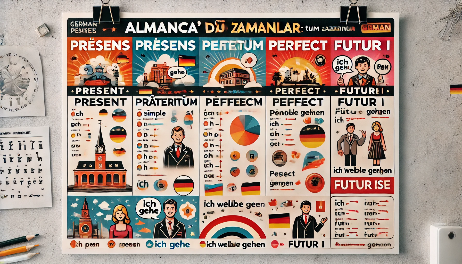 Almanca’da Tüm Zamanlar: Präsens, Präteritum, Perfekt, Futur I