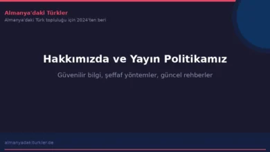 Almanyadaki Turkler - Hakkımızda ve Yayın Politikamız kapak gorseli